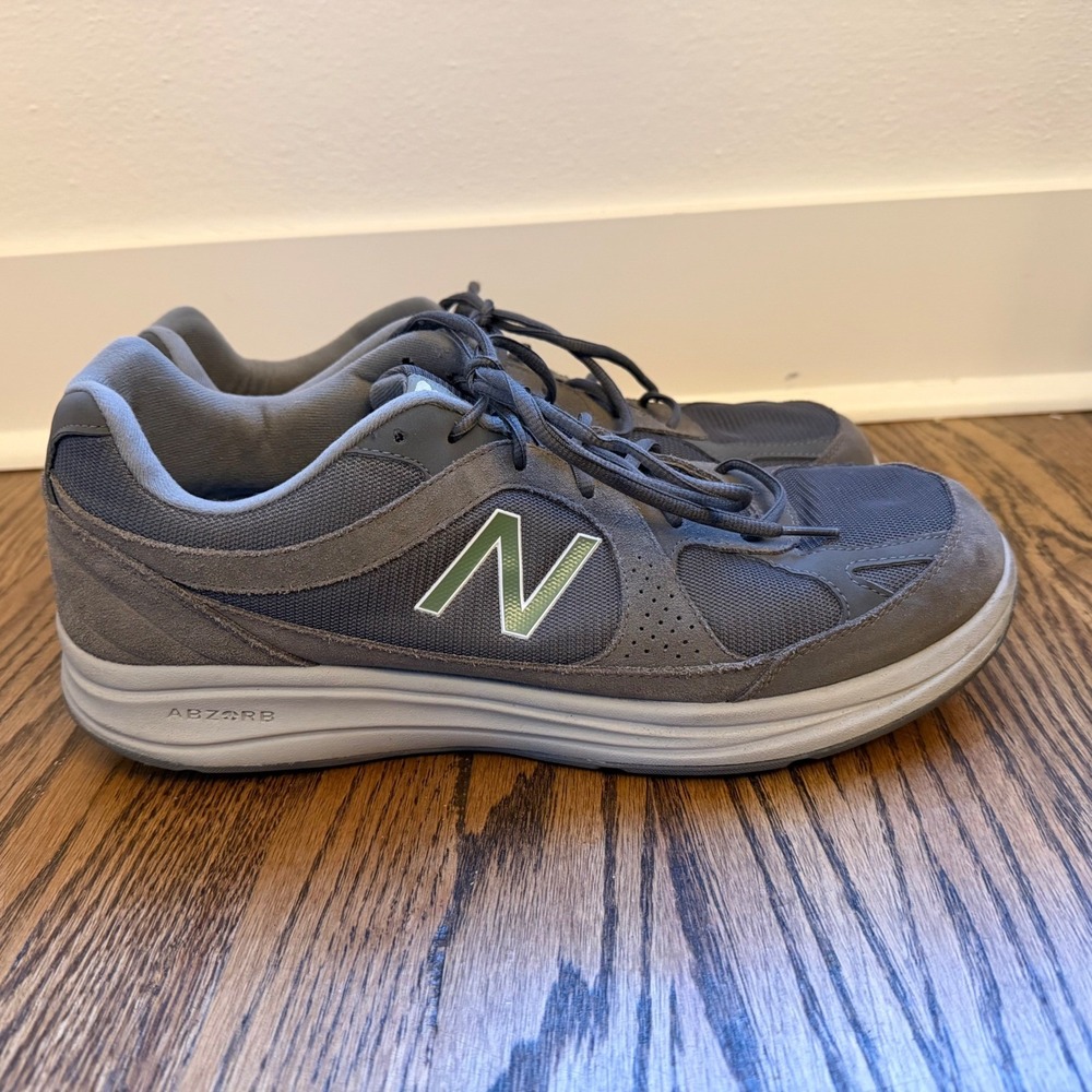 New‎ Balance 877 Walking Shoes Mens 14 Gray Suede Mesh Sneakers MW877GT
